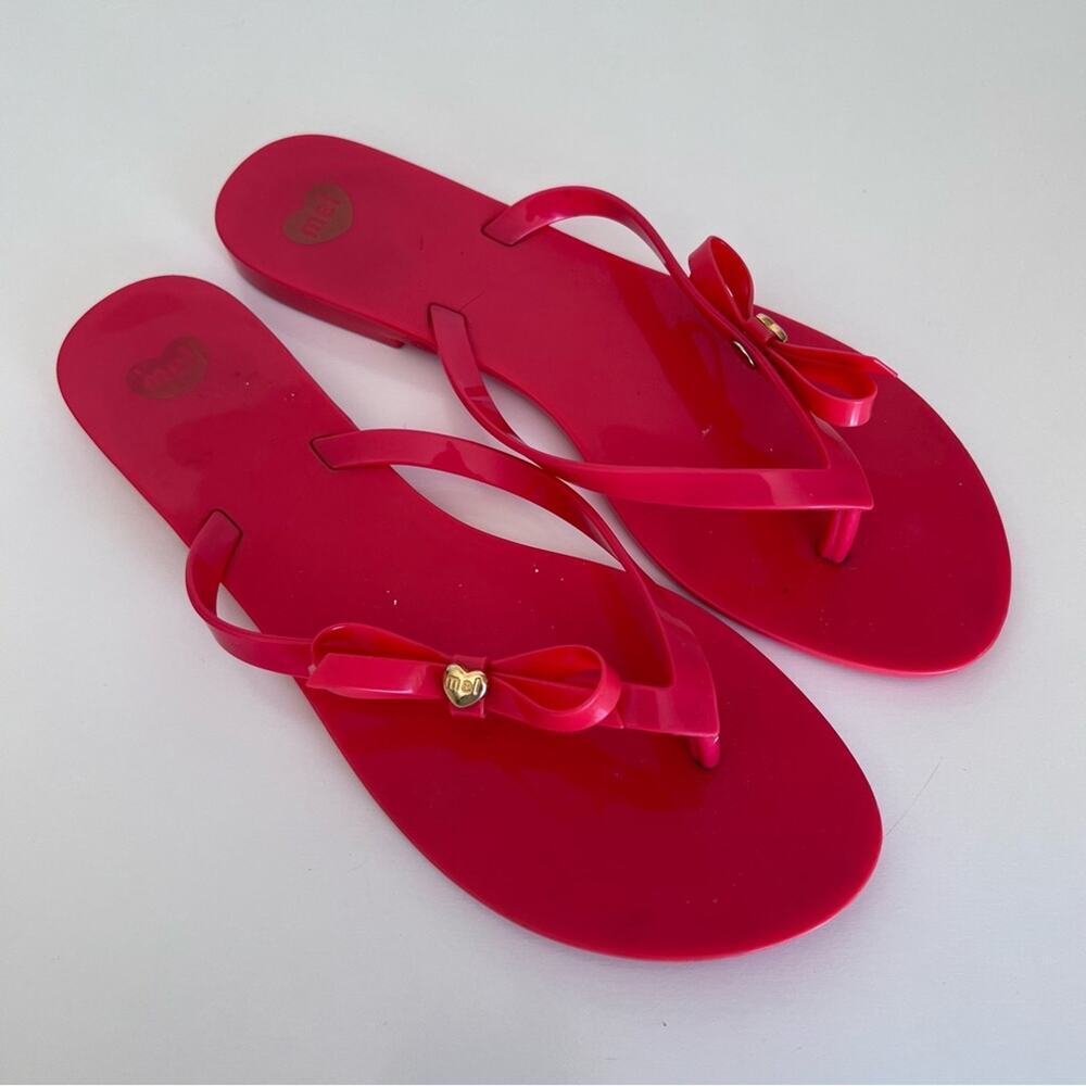 Dreamed by‎ Melissa Women's Pink Bow Jelly Thong Sandals